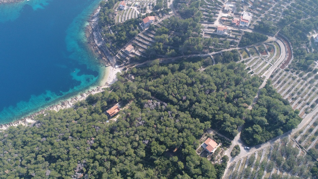 Luxus immobilien Dalmatien Farkaš, zu verkaufen, bau land, erster Reihe zum Meer, insel Korčula, 1.